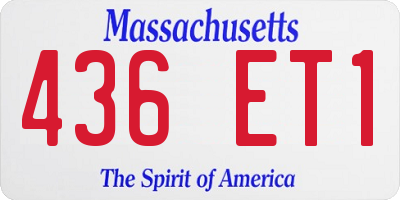 MA license plate 436ET1