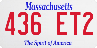 MA license plate 436ET2