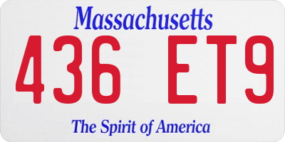 MA license plate 436ET9