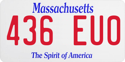 MA license plate 436EU0