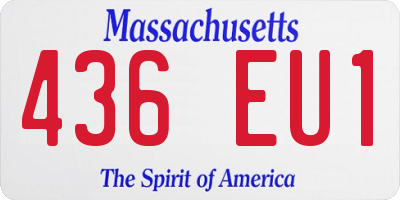MA license plate 436EU1
