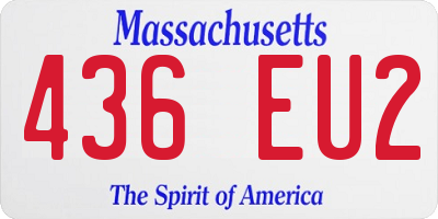 MA license plate 436EU2