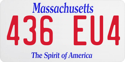 MA license plate 436EU4