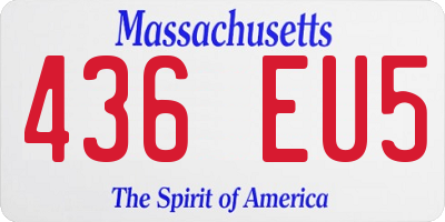 MA license plate 436EU5