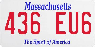 MA license plate 436EU6