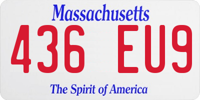 MA license plate 436EU9