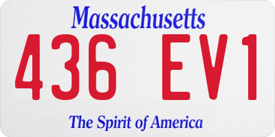 MA license plate 436EV1