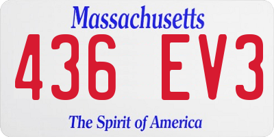 MA license plate 436EV3
