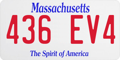 MA license plate 436EV4