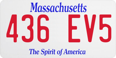 MA license plate 436EV5