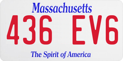 MA license plate 436EV6