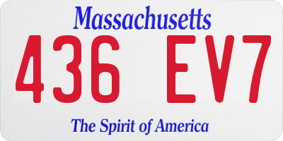 MA license plate 436EV7