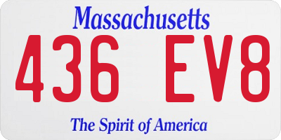 MA license plate 436EV8