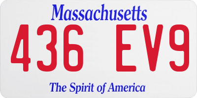 MA license plate 436EV9
