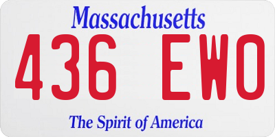 MA license plate 436EW0
