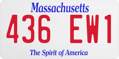 MA license plate 436EW1