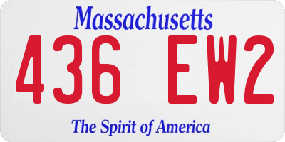 MA license plate 436EW2