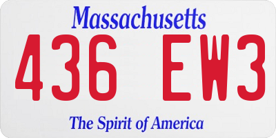 MA license plate 436EW3
