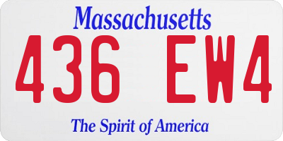 MA license plate 436EW4