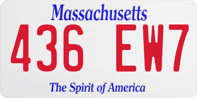 MA license plate 436EW7