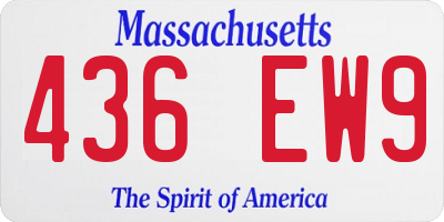 MA license plate 436EW9