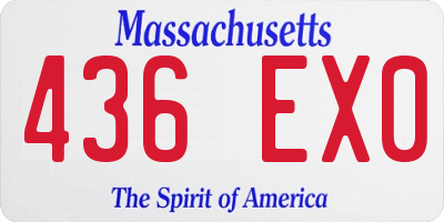 MA license plate 436EX0