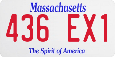 MA license plate 436EX1