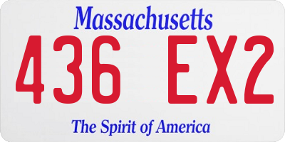 MA license plate 436EX2