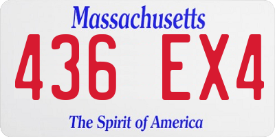 MA license plate 436EX4
