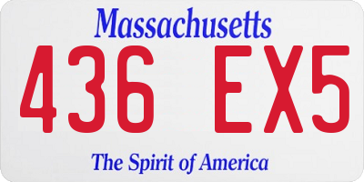 MA license plate 436EX5