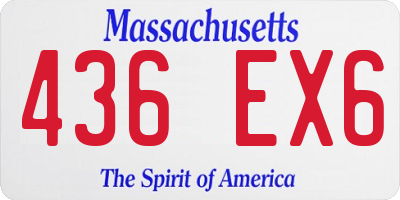 MA license plate 436EX6
