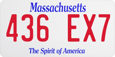 MA license plate 436EX7