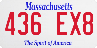 MA license plate 436EX8