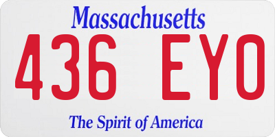 MA license plate 436EY0