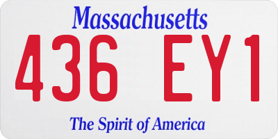 MA license plate 436EY1