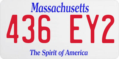 MA license plate 436EY2