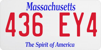 MA license plate 436EY4