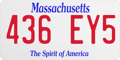 MA license plate 436EY5