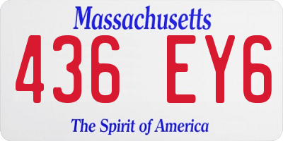 MA license plate 436EY6