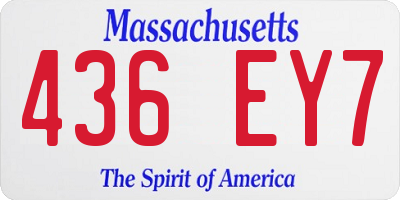 MA license plate 436EY7