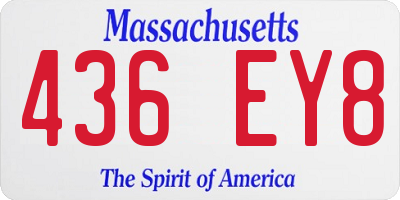 MA license plate 436EY8
