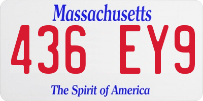 MA license plate 436EY9