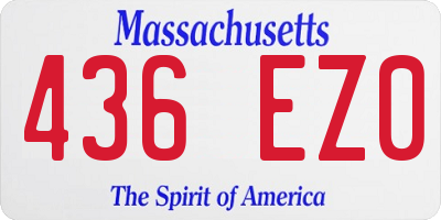 MA license plate 436EZ0