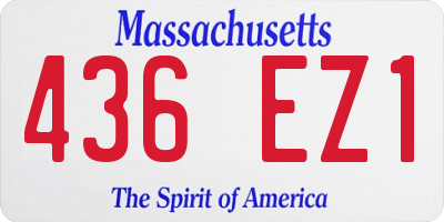 MA license plate 436EZ1