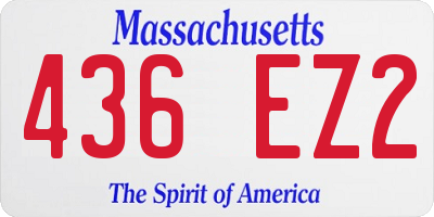 MA license plate 436EZ2