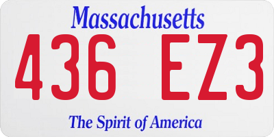 MA license plate 436EZ3