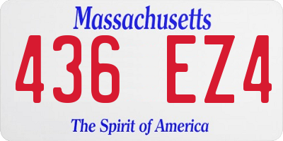 MA license plate 436EZ4