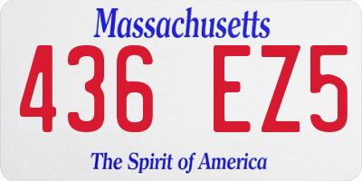 MA license plate 436EZ5