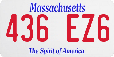 MA license plate 436EZ6