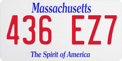 MA license plate 436EZ7